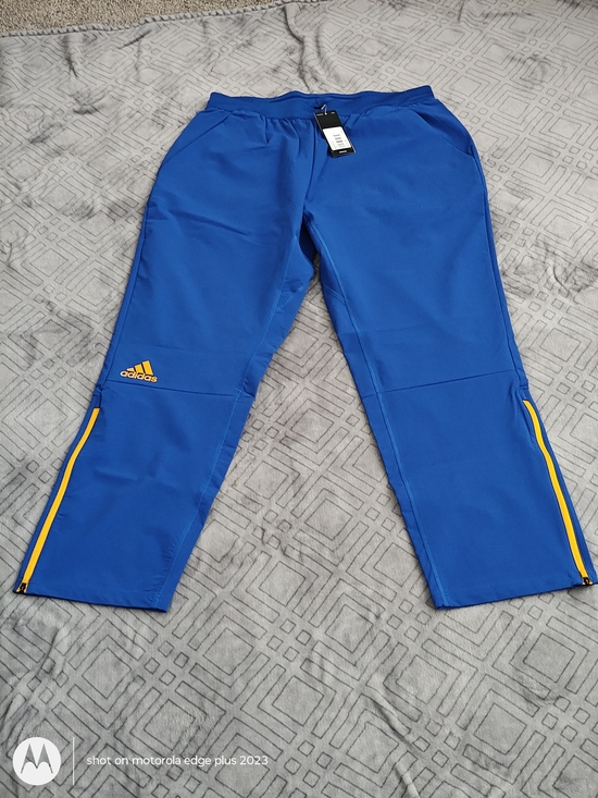 adidas Other - Adidas Men's Squad Woven Pant Royal Blue Joggers with Yellow Trim Size Large